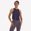 Yoga Kısa Kollu Örgü Şekillendirici Tank Tops Loose Fit Mesh Geri Pileli Buruşuk Kolsuz Yelek LU-53 Spor Giyim Kadın Bluz Koşu Fitness Top
