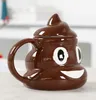 Spoof Poop Cup With Lid Smile Expression Coffee Mug Joking Tea Milk Water Cups For Home Office School Mugs New Creative Gifts