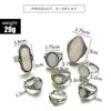 Tocona 8 teile/satz Vintage Antike Silber Farbe Ringe Sets Bunte Opal Stein Schnitzen für Frauen Männer Böhmischen Schmuck Anillos 6421