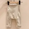 Pantalones para bebés Ropa para niños Nacidos Nacidos Simple Color Sólido Leggings Niños Niñas Pantalones de algodón de cintura alta 210515