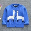 Spring Autumn Baby Boys Girls Alpaca Pattern Cardigan Coat Children Clothing Boy Girl Long Sleeve Knitted Kids 210429