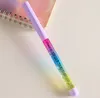 Penne a sfera creative con sabbia alla deriva arcobaleno, cristalli colorati, novità per bambini, articoli di cancelleria, regalo per ufficio, divertimento, relax, gioco con penna a sfera