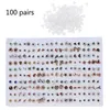 Stud 100 pares estilos variados Polímero Clay Brincos hipoalergênicos lote para crianças4964443