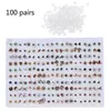 Stud 100 paires Styles assortis Polymère Argile hypoallergénique Boucles d'oreilles Lot pour enfants8751825