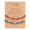 2 PCS/Set Couple Turkish Evil Eye Beads Woven Rope Bracelets for Women Friendship Jewelry Handmade String Adjustable Charm Gifts
