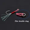 50pcs/bag Fishing Lure Slow Jigging Fishings Cast Jigs Assist Hook Barbed Single Jig Hooks Thread Feather Pesca High Carbon Steel