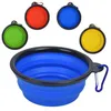 Outdoor Gadgets Collapsible Pet Feeding Bowl Travel Dog Cat Foldable Pop Up Compact Silicone Dish Feeder Food Container 300pcs