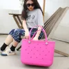 NEWStorage Bags Large Captity Beach Color Summer Imitation Silicone Basket Creative Portable Women Totes Bag GCF14243