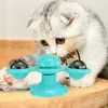 Spinning Windmill Cat Toy Cat Interactive Funny Cat Scratch-resistent Suppleie Molar Tänder Förbättra Intelligence Animal Supplie 210929