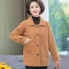 Mezcla de lana para mujer, prendas de vestir de otoño e invierno, chaqueta de terciopelo de visón, cárdigan de manga larga de talla grande para ancianos 2022 para mujer