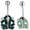 YYJFF D0493 Frog Belly Navel Stud Dk.Green & Lt.Green