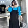 [EAM] Women Black Slit Zipper Irregular Casual Dress Slash Neck Sleeveless Loose Fit Fashion Spring Summer 1DD8268 210512