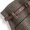 Kantoor Dames Vintage Houndstooth Wol Ontwerp A-Lijn Rok Dames Herfst Winter Wild Mode Slanke Casual Rok Vrouwelijke Koreaanse 211120