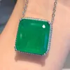 Earrings & Necklace Luxury Square Paraiba Tourmaline Jewelry Set For Women Fusion Stone Green Wedding Anniversary Gifts CZ
