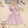 Dziewczyny Cute Sukienka Krótki Rękaw O Neck Print Heart List Dzieci Odzież Dziewczyna Suknie Vestidos 12m-5T