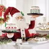 Kerstversiering Creative Santa Snack Plate Sneeuwpop Dessert Tafel Fruit Cake Stand Party Candy Voedsel Dienblad Xmas Rack