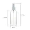 Garrafas de perfume de embalagem vazias 60 ml Pet Spray Clear Spray com pulverizador de névoa fina branca 1500pcslot