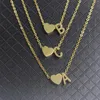 Guldhjärtbrev A B C D E F G H I J K L M N O P Q R S T V V X Y Z Charm Halsband för Kvinnor BFF Födelsedaggåva Collier Femme Hängsmycke Neckl