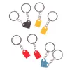 Söt hjärta tegelsten keychain för par vänskap kvinnor män flicka pojke lego element nyckelring födelsedag smycken gåva nyckelfob