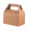 2021 nuevas cajas de cartón de papel de regalo de Color blanco marrón Gable en blanco para caja de recuerdo de fiesta de boda embalaje de pastel de Baby Shower