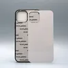 2D Gummi TPU DIY Sublimation Cases Cover för iPhone 13 12 11 Pro Max med aluminium metallplåt Lim 100PC / Lot