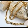 Chains Different Sizes Stainless Steel Cuban Chain For Hip Hop Men Women 5Mm Gold And Sier Necklace Z3E K0Vdp