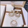 Earrings & Sets Jewelry Designer Luxury Twist Lines Geometry Cubic Zirconengagement Dubai Naija Bridal Necklace Earring Jewelry Set D1396 Dro