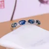 Pierścionki klastra Echsun 2021 Pure Natural Ring 925 Silver inlaid Sapphire jest wyjątkowy, prosty i hojny alianas de namoro