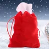 Małe Czerwone Boże Narodzenie Prezent I Cukierki Torby Xmas Drzewo Wisiorek Ornament Wakacyjny Rekwizyty Pocket Sznurek Torba do przechowywania 10 * 15 cm