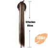 32 Inches Silky Straight Synthetic Clip in Ponytail Exentions 8 Colors Ponytails Simulation Human Hair Extensions Bundles AS-32PO-S