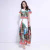 Summer Maxi Dress Women Aethenstic Print V-Neck Plus Size Boho Sukienki Beach Daily Party Es Vestidos Chic 210421