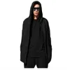 Men's Casual Long Hooded Cardigan Large Cape Cloak Black Coat Hip Hop Gothic Punk Pullover Hoodie Men Streetwear Sweat Homme 210522