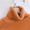 Dolcevita nero Abito in maglia di cashmere lavorato a maglia femminile autunno inverno coreano oversize ampio pullover con fondo lungo allentato 210420