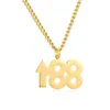 Manlig titanstålhalsband 88 upp stigande hänge Simple Number Dingle Chain Unisex Jewelry Gifts Chains285p