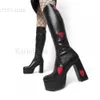 Brand Design Female Sexy Boots Great Quality Heart-Shaped Super High Heel Platform 2021 Women Knee High Boots Comfy Shoes Y0914