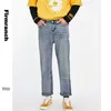 Firmranch Spring For Loose Women Japanese Young Men Hiphop Pocket Straight Pants Pantaloni jeans denim per ragazzi