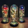 Galaxy Rose Flashing Flowers In Flask Glass Dome For Valentine's Mother's Day Birthday Gift Wedding Decoration Decorative & Wreaths