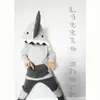 Новое поступление мальчик акул костюм малыша новорожденного мальчика с капюшоном верхние брюки колготки одежда серый 2-х частный набор G1023