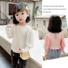 T-shirts For Girls Puff Sleeve Baby Girls T-shirts Spring Autumn T-shirts Children Casual Style Children's Clothing 210412