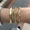 Fysara 3 stks / set Klassieke Handgemaakte Vlechten Armband Gouden Hip Hop Mannen Pave CZ Zirconia Armbanden Luxe Sieraden Nieuwe 2020 Q0717