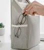 Boîtes De Rangement Bacs Sac Suspendu Avec Crochet Organisateur Cosmétique Livre Divers Titulaire Mural Coton Lin Panier Pour La Maison Dortoir
