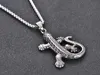 Pendentif Colliers Mode Simple Animal Titane Acier Gecko Hommes Et Femmes Coulée Collier