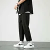 Single Road Męskie Joggers Mężczyźni Lato Solidne Spodnie Zwykłe Proste Japońskie Spodnie Streetwear Casual Black Suit Spodnie dla mężczyzn 211112