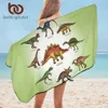 LiterieOutlet Serviette de bain dinosaure pour salle de bain Jurassic Print Serviette de plage de voyage pour enfants garçons dessin animé couverture en microfibre 75x150 210611