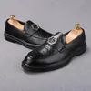 Italian Style Suit Slip On Casual Shoe Classical Men Oxford Leather Dress Business Wedding Pointed Toe Formal Loafers H21