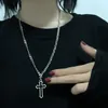 Vintage gothique creux croix pendentif collier couleur argent Cool Street Style Punk collier pour femmes et hommes bijoux de mode