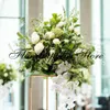Wholesale Gold Iron Flower Stand Centerpiece Wedding Decoration Floor Vases Tall Display Rack Table Top Decor 210408