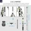 RT75/85CG Camouflage Carbon Fiber Tripod Monopod For DSLR Camera And Professional Video Camcorder With Low Profile Ball Head Tripods