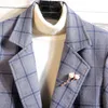 Herrgravrockar höst och vinterlång stor storlek 4xl rutig jacka modekvalitet japansk stil