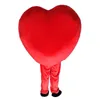 Festival Dress Red Heart Mascot Costume Halloween Christmas Fancy Party Dress Cartoon Character Outfit Suit Carnival Unisex Adults Outfit